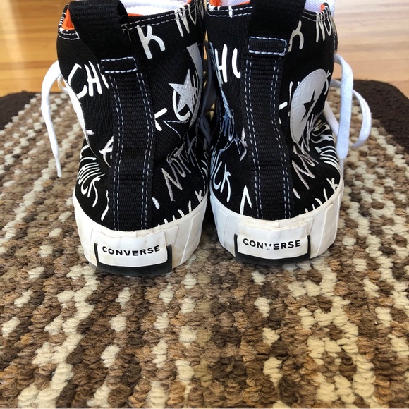 Mens High-Top converse Sneakers - Black and White - Picture 6 of 13